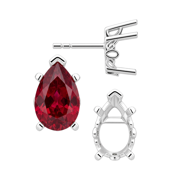 Pear Shape V-End Filigree Earrings with Push Post