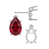 Pear Shape V-End Filigree Earrings with Push Post