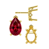 Pear Shape V-End Filigree Earrings with Push Post