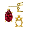 Pear Shape V-End Filigree Earrings with Push Post
