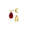 Pear Shape V-End Filigree Earrings with Push Post