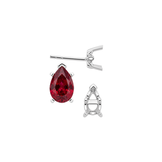 Pear Shape V-End Filigree Earrings with Push Post