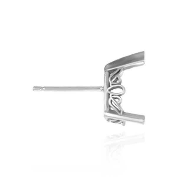 Pear Shape V-End Filigree Earrings with Push Post