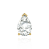 14K Gold Pear Shape V-End Filigree Earrings with Push Post