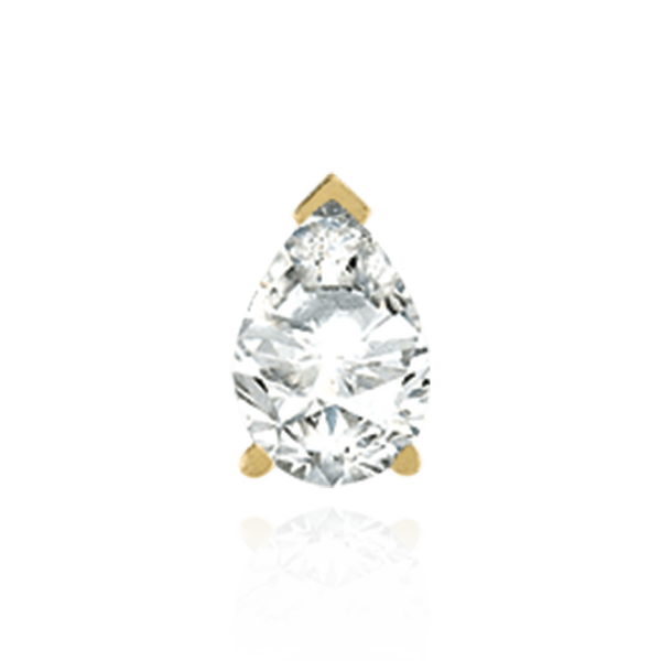 14K Gold Pear Shape V-End Filigree Earrings with Push Post