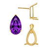 Pear Shape V-End Basket Earrings with Push Post