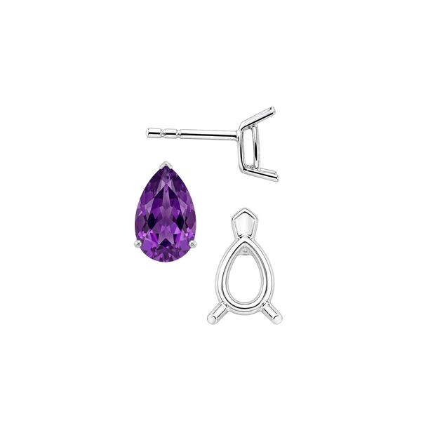 Pear Shape V-End Basket Earrings with Push Post