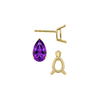 Pear Shape V-End Basket Earrings with Push Post