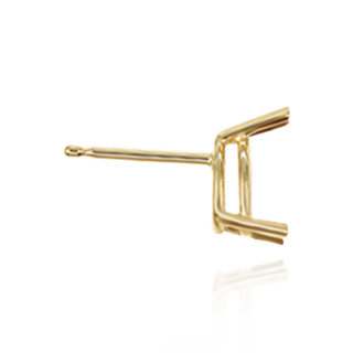 14K Gold Pear Shape V-End Basket Earrings with Push Post