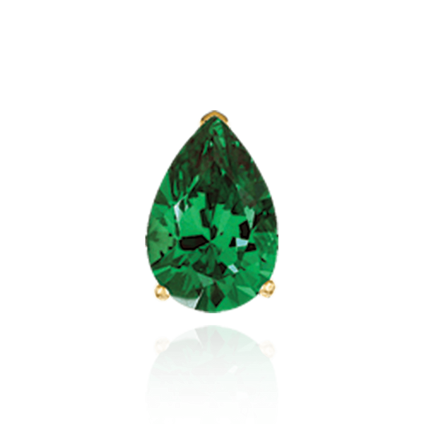 14K Gold Pear Shape V-End Basket Earrings with Push Post