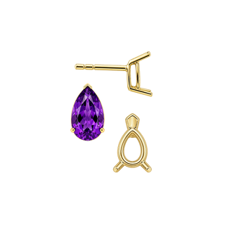 Pear Shape V-End Basket Earrings with Push Post