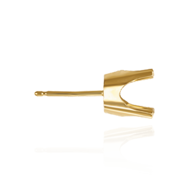 14K Gold, 18K Gold, Platinum Round Four Prong Quality Weight Earrings with Push Post