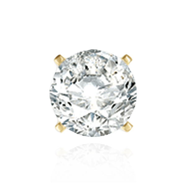 14K Gold, 18K Gold, Platinum Round Four Prong Quality Weight Earrings with Push Post