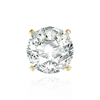 14K Gold, 18K Gold, Platinum Round Four Prong Quality Weight Earrings with Push Post