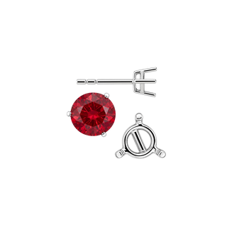 Round Three-Prong Basket Earrings with Push Post
