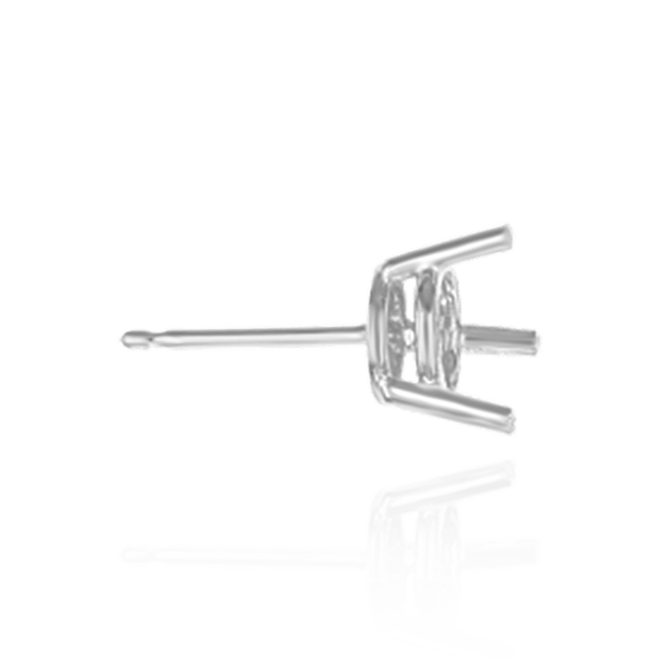 Round Three-Prong Basket Earrings with Push Post