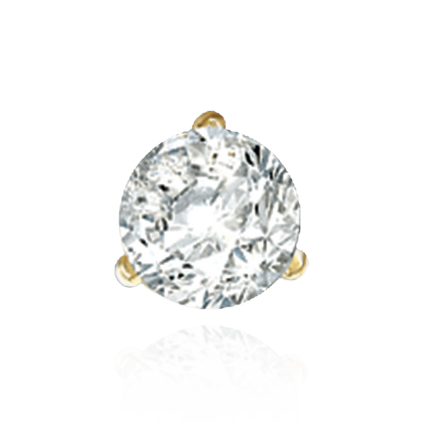 14K Gold, 18K Gold, Platinum Round Three-Prong Basket Earrings with Push Post