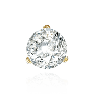 14K Gold, 18K Gold, Platinum Round Three-Prong Basket Earrings with Push Post