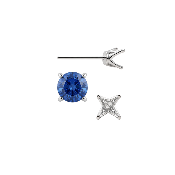 Round Four Prong Fancy Earring with Push Post