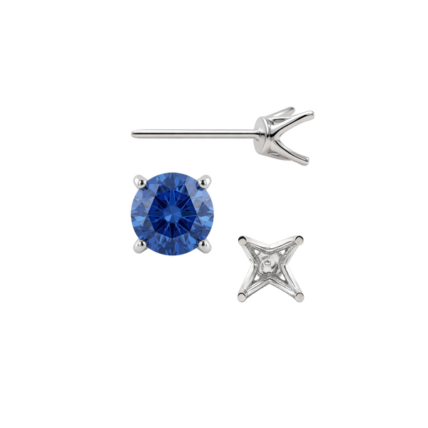 Round Four Prong Fancy Earring with Push Post