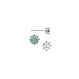 Round Eight Prong Earrings with Push Post