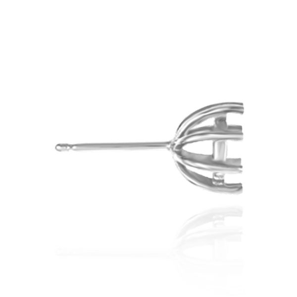 Round Eight Prong Earrings with Push Post