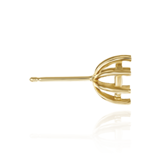 14K Gold Round Eight Prong Earrings with Push Post