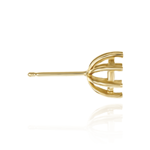 14K Gold Round Eight Prong Earrings with Push Post