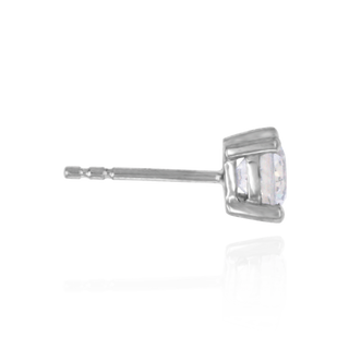 Round Four Prong Basket Earring with CZ