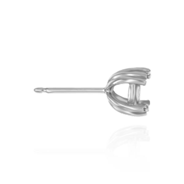 Round Four Prong Twin Wire Earrings with Push Post