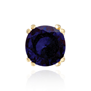 14K Gold Round Four Prong Twin Wire Earrings with Push Post