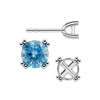 Round Four Prong Twin Wire Earrings with Push Post