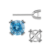 Round Four Prong Twin Wire Earrings with Push Post