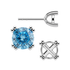Round Four Prong Twin Wire Earrings with Push Post