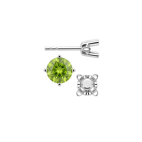Round Four Prong Filigree Earrings with Push Post