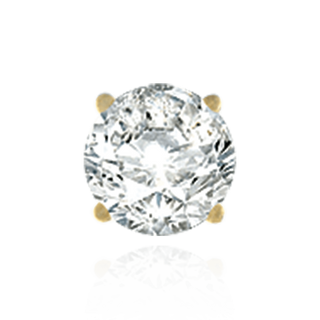 14K Gold Round Four Prong Filigree Earrings with Push Post