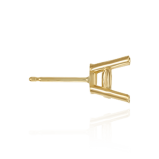 14K Gold, 18K Gold, Platinum Round Four Prong Heavy Weight Basket Earrings with Push Post