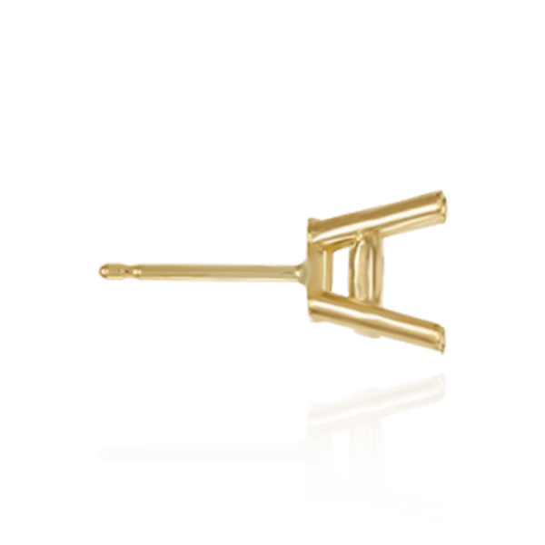 14K Gold, 18K Gold, Platinum Round Four Prong Heavy Weight Basket Earrings with Push Post