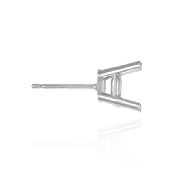 Round Four Prong Heavy Weight Basket Earrings with Push Post