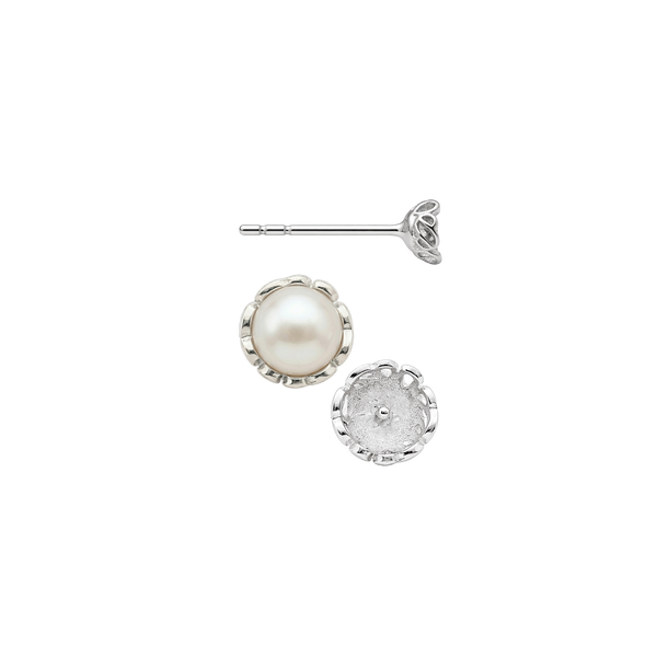 Fancy Pearl Cup Earrings (Metal Mold)