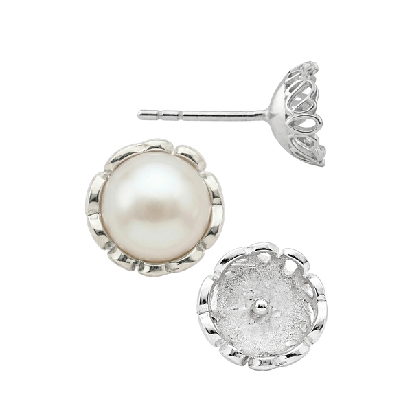 Fancy Pearl Cup Earrings (Metal Mold)