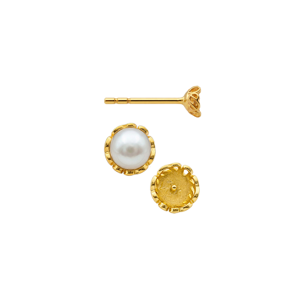 Fancy Pearl Cup Earrings (Metal Mold)