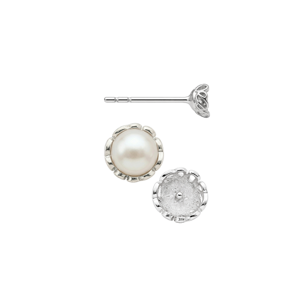 Fancy Pearl Cup Earrings (Metal Mold)