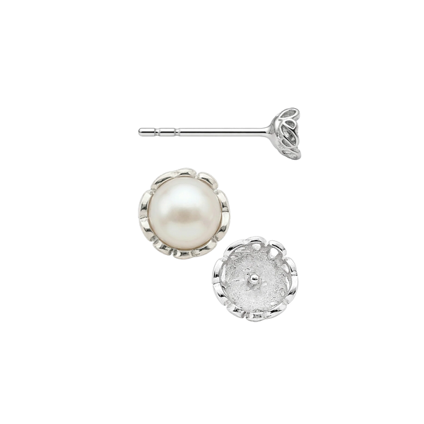Fancy Pearl Cup Earrings (Metal Mold)