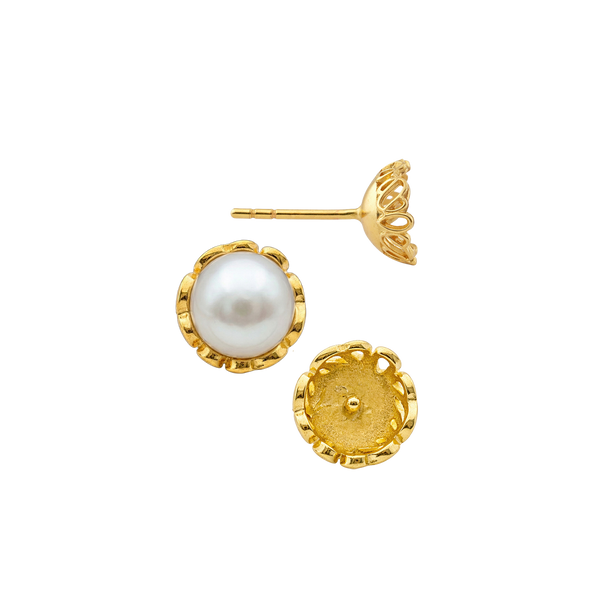 Fancy Pearl Cup Earrings (Metal Mold)