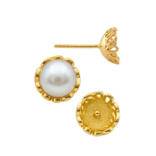 Fancy Pearl Cup Earrings (Metal Mold)