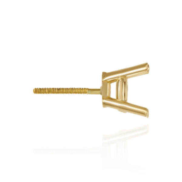 14K Gold, 18K Round Four Prong Heavy Weight Basket Earrings with Screw Post