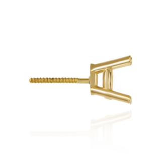 14K Gold, 18K Round Four Prong Heavy Weight Basket Earrings with Screw Post