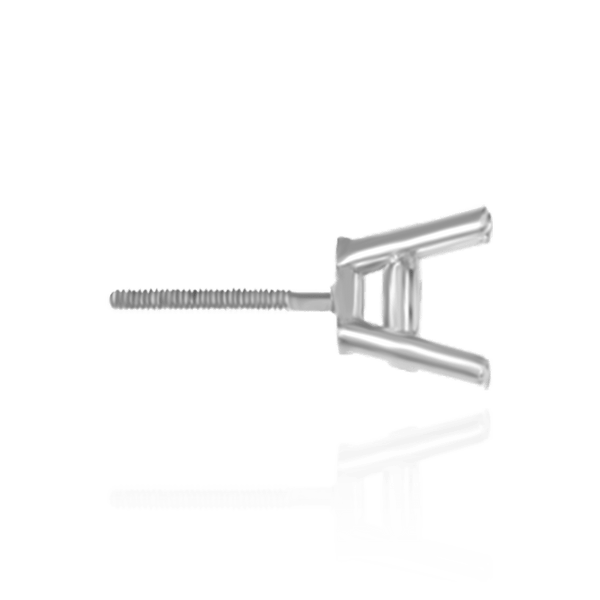 Round Four Prong Heavy Weight Basket Earrings with Screw Post
