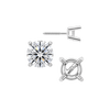 Round Four Prong Heavy Weight Basket Earrings with Screw Post